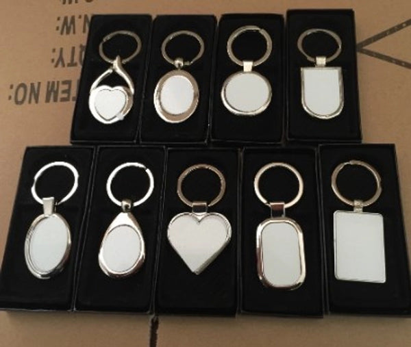 Simple Style Round Square Heart Shape Metal Unisex Bag Pendant Keychain