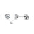 Simple Style Round Stainless Steel Inlay Zircon Ear Studs 1 Piece