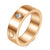 Simple Style Round Stainless Steel Plating Inlay Artificial Gemstones 18k Gold Plated Rings