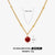 Simple Style Round Stainless Steel Titanium Steel Plating Inlay Birthstone 18k Gold Plated Pendant Necklace