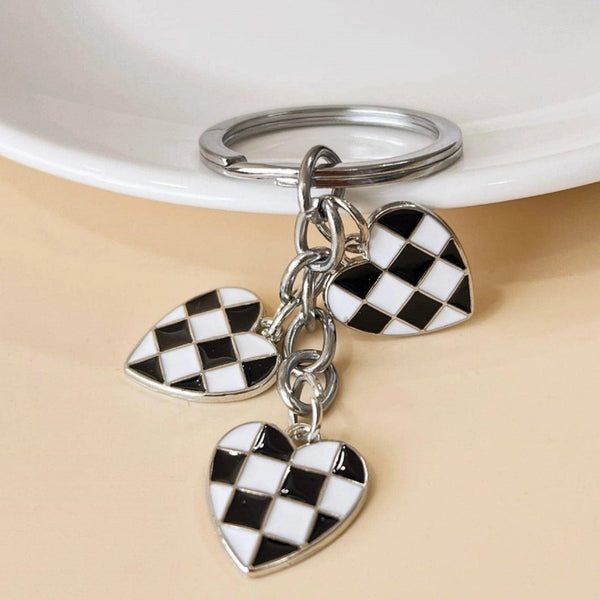 Minimalist Shiny Lattice Heart Shape Alloy Keychain