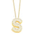 Simple Style Shiny Letter Stainless Steel Copper 18k Gold Plated Zircon Pendant Necklace In Bulk