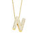 Simple Style Shiny Letter Stainless Steel Copper 18k Gold Plated Zircon Pendant Necklace In Bulk