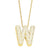 Simple Style Shiny Letter Stainless Steel Copper 18k Gold Plated Zircon Pendant Necklace In Bulk