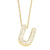 Simple Style Shiny Letter Stainless Steel Copper 18k Gold Plated Zircon Pendant Necklace In Bulk