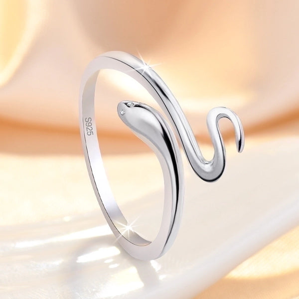 Simple Style Snake Copper Plating Silver Plated Rings