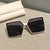 Simple Style Solid Color Ac Square Full Frame Women's Sunglasses