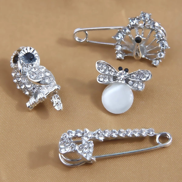 Minimalist Solid Color Alloy Inlay Rhinestones Unisex Brooches 1 Piece