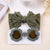 Simple Style Solid Color Bow Knot Nylon Hair Band 2 Piece Set