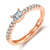 Simple Style Solid Color Copper Plating Inlay Artificial Diamond Rings 1 Piece