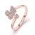 Simple Style Solid Color Copper Plating Inlay Artificial Diamond Rings 1 Piece