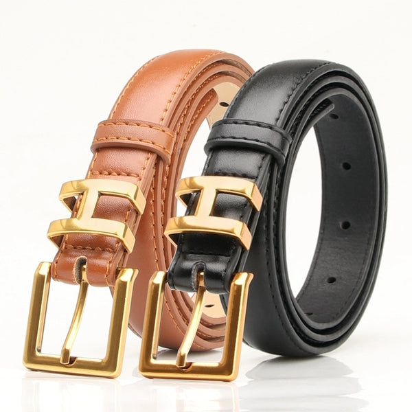 Simple Style Solid Color Pu Leather Alloy Women's Leather Belts 1 Piece