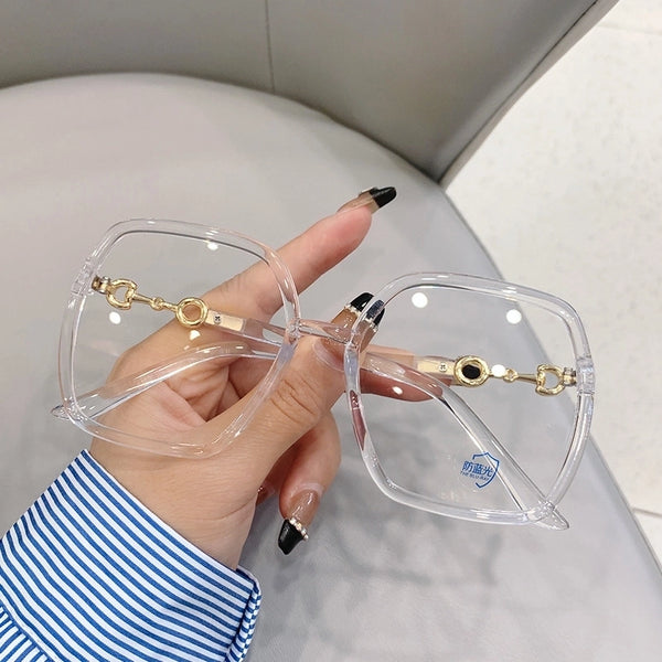 Simple Style Solid Color Resin Square Full Frame Optical Glasses