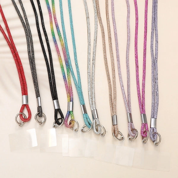 Simple Style Solid Color Rhinestone Mobile Phone Chain