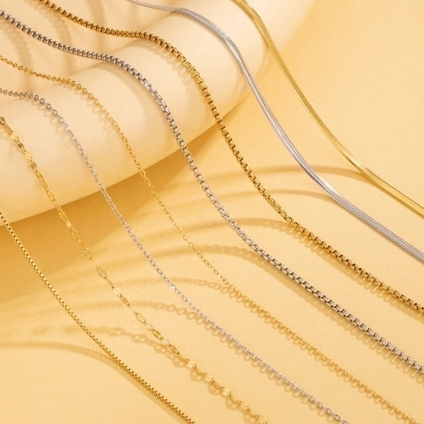 Stainless Steel 18K Gold Plated Minimalist Plating Solid Color Necklace