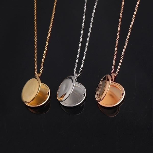 Simple Style Solid Color Stainless Steel Plating Gold Plated Pendant Necklace