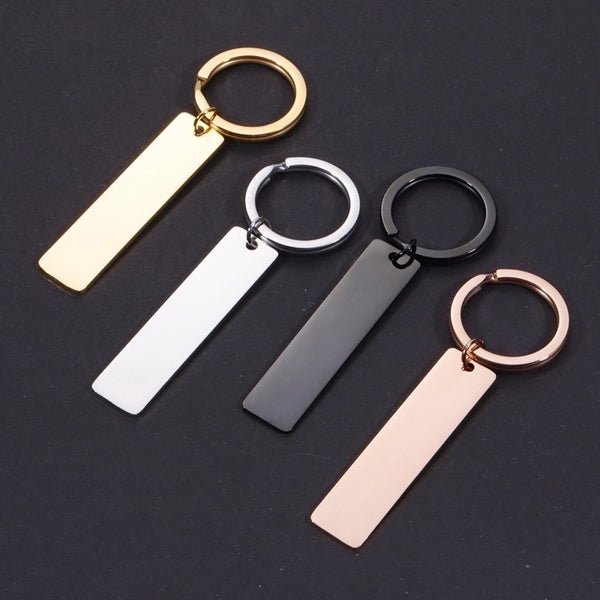 Minimalist Solid Color Stainless Steel Plating None 18K Gold Plated Keychain