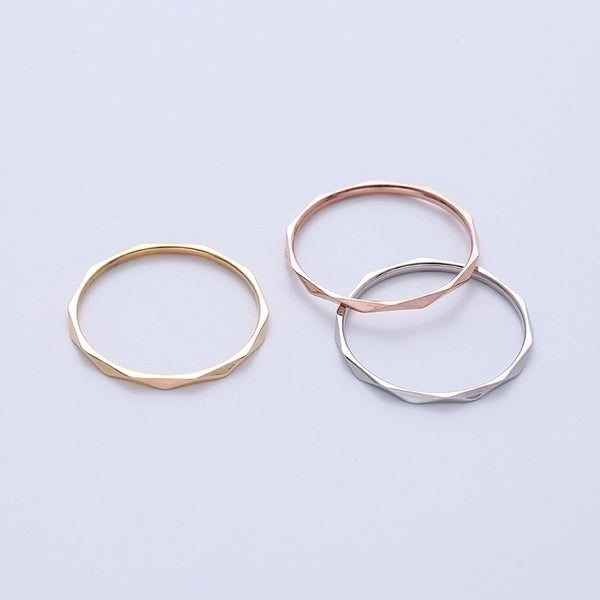 Simple Style Solid Color Stainless Steel Rings Plating Stainless Steel Rings