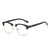 Simple Style Solid Color Tac Square Half Frame Women's Sunglasses