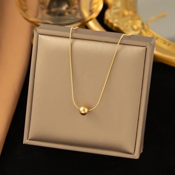 Simple Style Solid Color Titanium Steel 18k Gold Plated Necklace