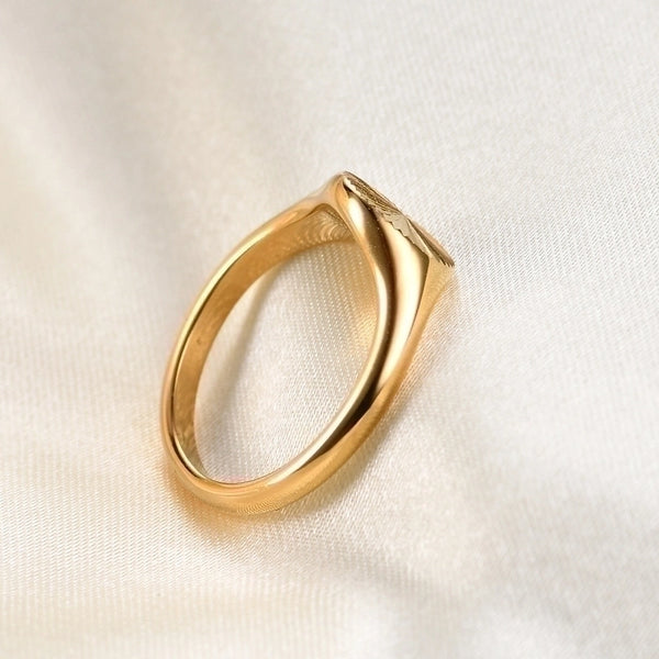 Minimalist Solid Color Titanium Steel Plating Gold Plated Rings