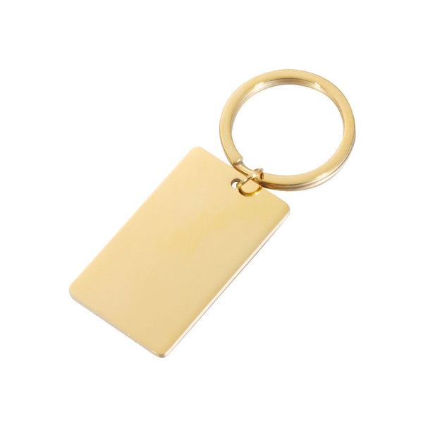 Minimalist Solid Color Titanium Steel Plating None 18K Gold Plated Bag Pendant Keychain