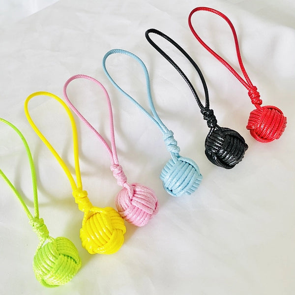 Minimalist Solid Color Wax Line Unisex Bag Pendant Keychain