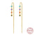 Simple Style Square Silver Plating Inlay Zircon Ear Line 1 Pair