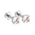 Simple Style Square Stainless Steel Rhinestone Ear Studs 1 Pair