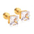 Simple Style Square Stainless Steel Rhinestone Ear Studs 1 Pair