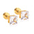 Simple Style Square Stainless Steel Rhinestone Ear Studs 1 Pair