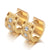 Simple Style Stainless Steel 18k Gold Plated Frosted Diamond Studded Hollow Round Earrings