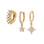 Simple Style Star Flower Snake Copper Irregular Tassel Inlay Rhinestones Earrings 1 Set