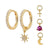 Simple Style Star Flower Snake Copper Irregular Tassel Inlay Rhinestones Earrings 1 Set