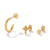 Simple Style Star Flower Snake Copper Irregular Tassel Inlay Rhinestones Earrings 1 Set