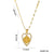 Simple Style Star Heart Shape Stainless Steel Plating Inlay Zircon 18k Gold Plated Pendant Necklace