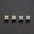 Simple Style Star Moon Flower Sterling Silver Plating Artificial Rhinestones Ear Studs 1 Pair