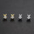 Simple Style Star Moon Flower Sterling Silver Plating Artificial Rhinestones Ear Studs 1 Pair