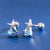 Simple Style Starfish Silver Plating Inlay Rhinestones Shell Ear Studs 1 Pair