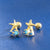 Simple Style Starfish Silver Plating Inlay Rhinestones Shell Ear Studs 1 Pair