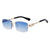 Simple Style Streetwear Commute Solid Color Pc Square Frameless Men's Sunglasses