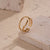 Simple Style Streetwear Heart Shape Solid Color Feather Stainless Steel Plating Hollow Out 18k Gold Plated Open Ring