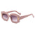 Simple Style Streetwear Solid Color Ac Square Full Frame Women's Sunglasses