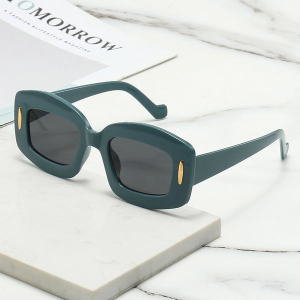 Simple Style Streetwear Solid Color Ac Square Full Frame Women's Sunglasses