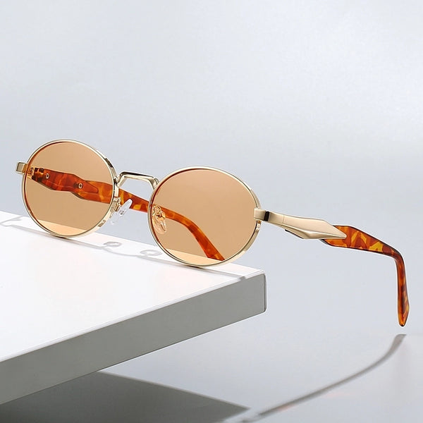 Simple Style Streetwear Solid Color Pc Oval Frame Full Frame Women's Sunglasses