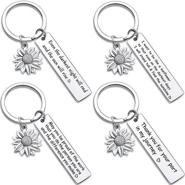 Simple Style Sunflower Letter Metal Men's Bag Pendant Keychain