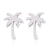 Simple Style Triangle Moon Coconut Tree Stainless Steel Asymmetrical Plating Ear Studs 1 Pair