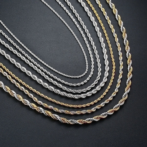 Minimalist Twist 201 Stainless Steel Plating Stainless Steel Necklaces