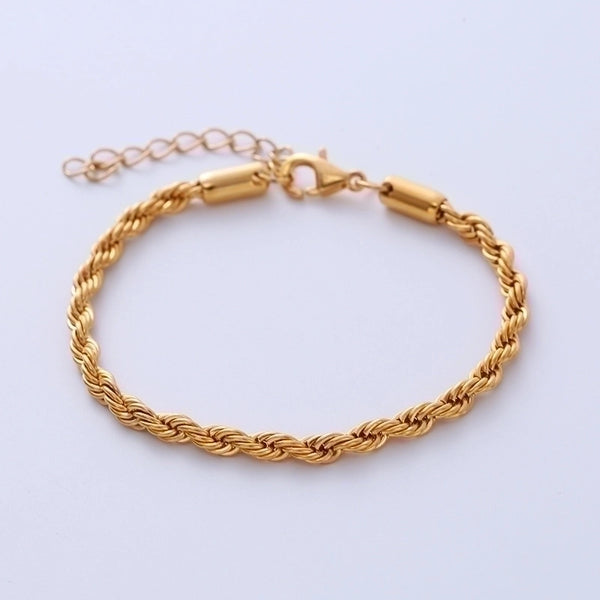 Simple Style Twist Titanium Steel Plating Bracelets