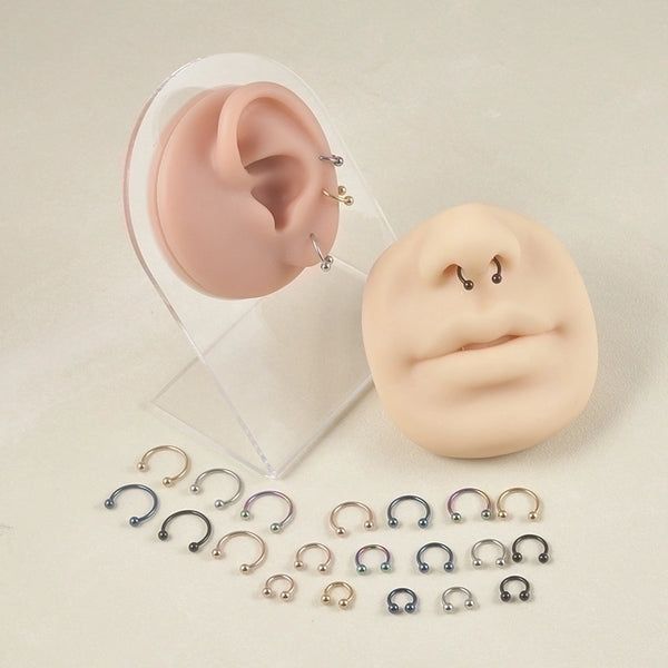 Simple Style U Shape Stainless Steel Lip Stud Nose Ring In Bulk